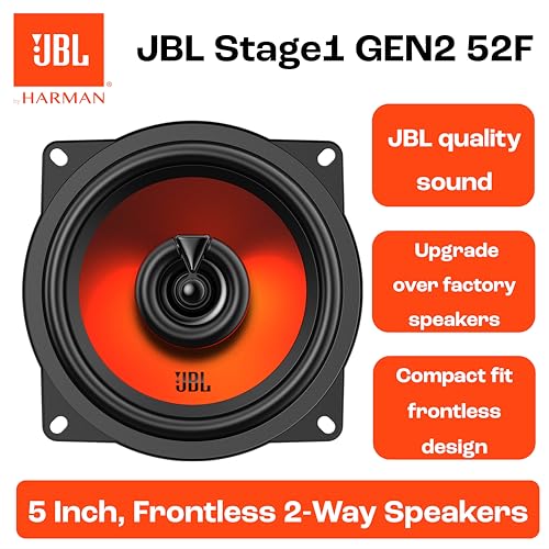JBL Stage1 GEN2 52F Koaxial Lautsprecher Auto 130mm (5,25 Zoll): von Harman Kardon Car HiFi mit 40W RMS und 320W Max Einbaulautsprecher Auto Boxen - Paarweise