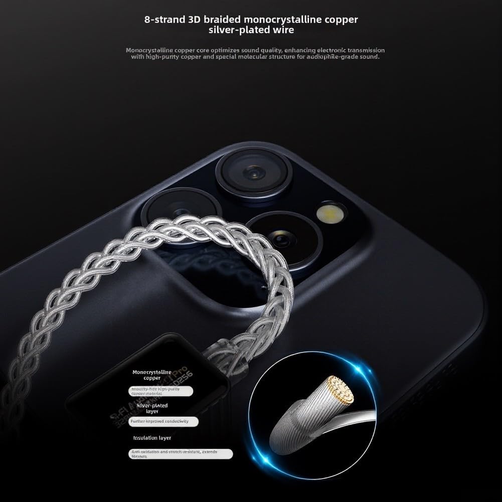 Adattatore audio USB C portatile HiFi da digitale ad analogico, jack per cuffie da 3,5 mm, decoder audio CNC in alluminio per telefono e tablet (argento)