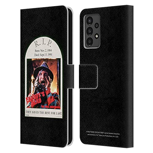Étui portefeuille en cuir Samsung A13 2022 - Graphique Freddy's Dead sous licence