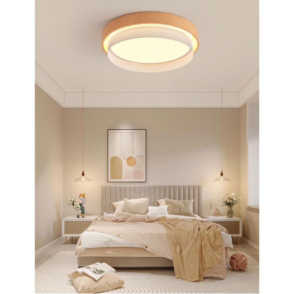 Lampa sufitowa w stylu japońskim, płaska prosta lampa sufitowa w salonie z drewna żelazna kwadratowa oprawa oświetleniowa LED do montażu na ścianie jadalnia sypialnia ściemnianie blisko lampy