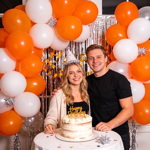 Image of 110pcs Orange Balloon 12 inch, Orange Latex Balloons for Birthday Party Baby Shower Wedding(with 2 Ribbons). (Pack of 3)