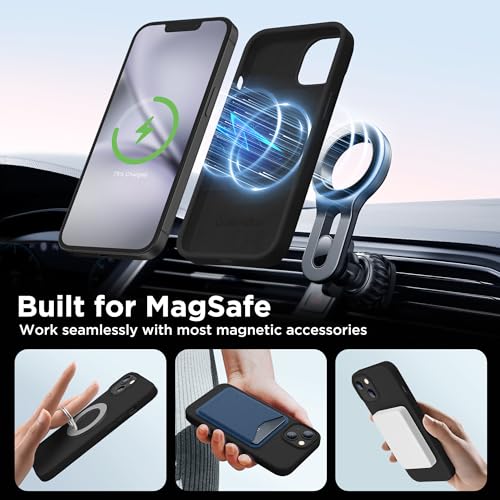 Image of GolbinBox Magnetic for iPhone 13 /14 Case, Silicone Cover, Black