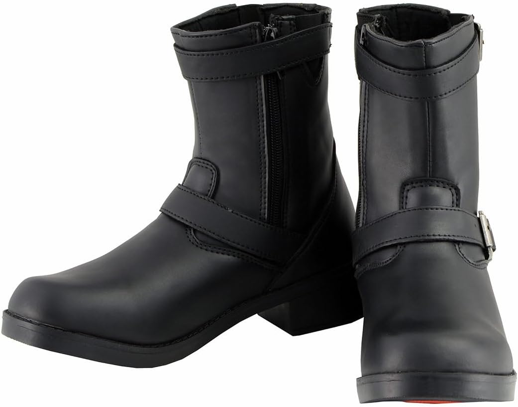 Milwaukee Leather MBK9280 Boys Classic Black Harness Biker Boots