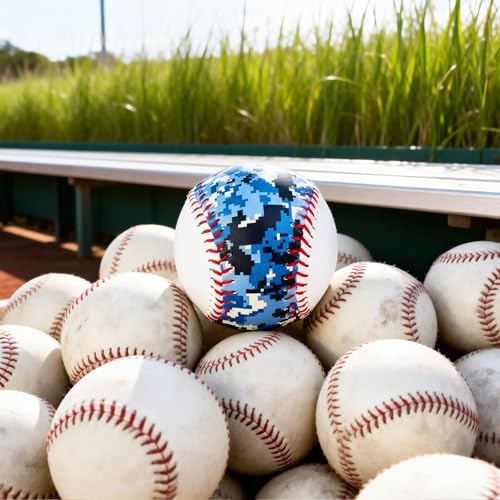 AKAIXI Baseballs PVC 9in Practice Baseball for Training Hitting Lifestyle Decor Ideal Personalized Inspired Gifts for Players Coaches Moms (Ocean Camo, Baseball Set (1 Piece)) — view 5