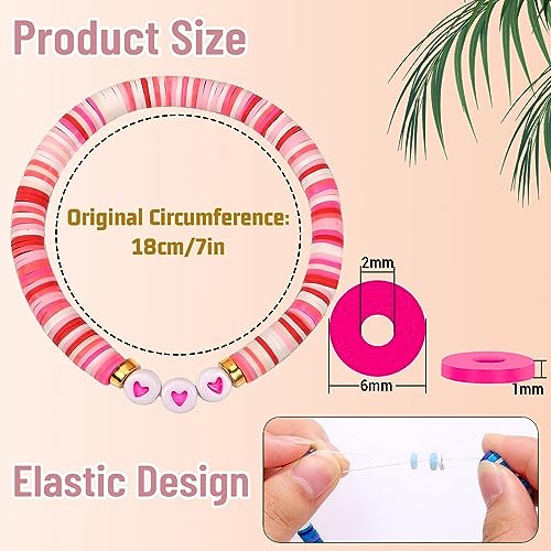 image for LUYI 32 Pcs Preppy Jewelry Bracelets for Women Girls Teens Clay Bead C