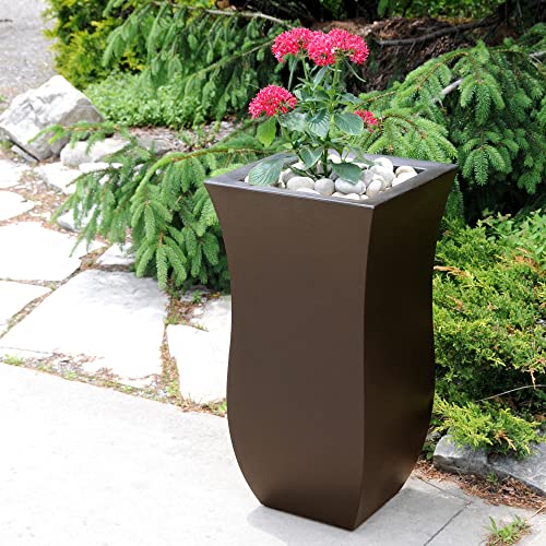 Mayne Valencia 30In Tall Planter - Espresso - 16In L X 16In W X 30In H - Polyethylene - Double Wall Planter (5874-Es) #TOP2