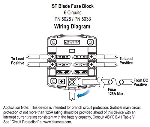 Blue Sea Systems Fuse Block ST Blade 6 Circuit with Cover, 5028