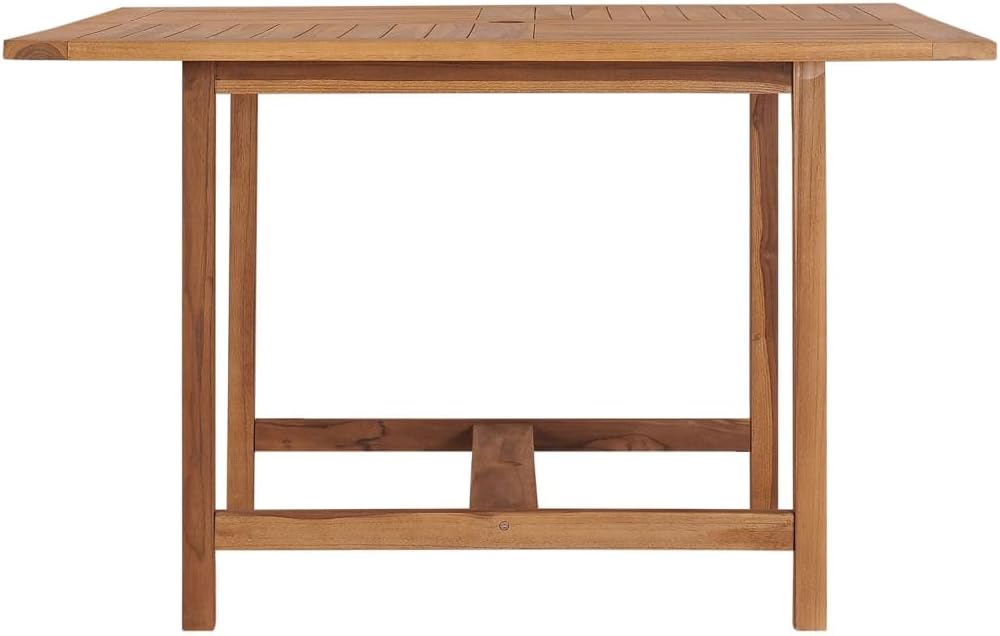 Enhance Your Outdoor Space with Solid Wood Dining Table, Durable Teak, Weather-Resistant, Classic Design, 43.3" Square