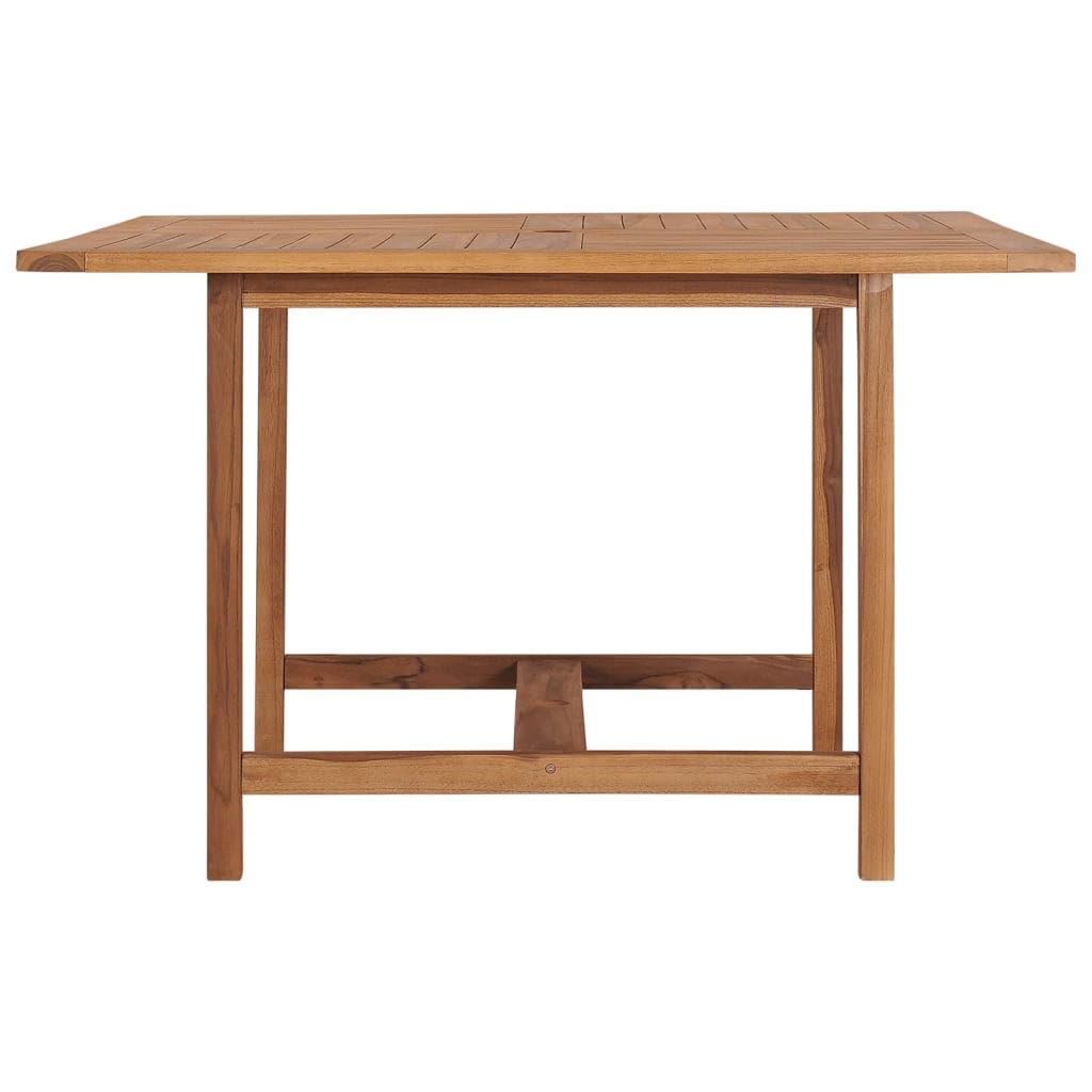 Klasyczny stół ogrodowy z litego drewna tekowego, 110 x 110 x 75 cm, z wykończeniem na bazie wody, bardzo gruby blat 2,2 cm i wytrzymałe nogi 4 x 4, do użytku wewnątrz i na zewnątrz