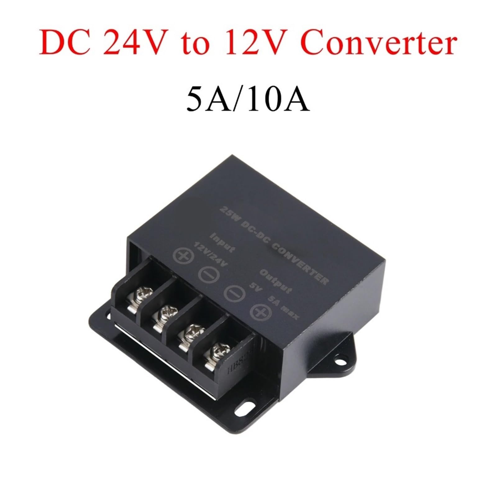 DC 24V to 12V 5A/10A Auto Regulator Step-Down Stabilizer Power Converter Voltage Power IP68 Protection Waterproof(10A)
