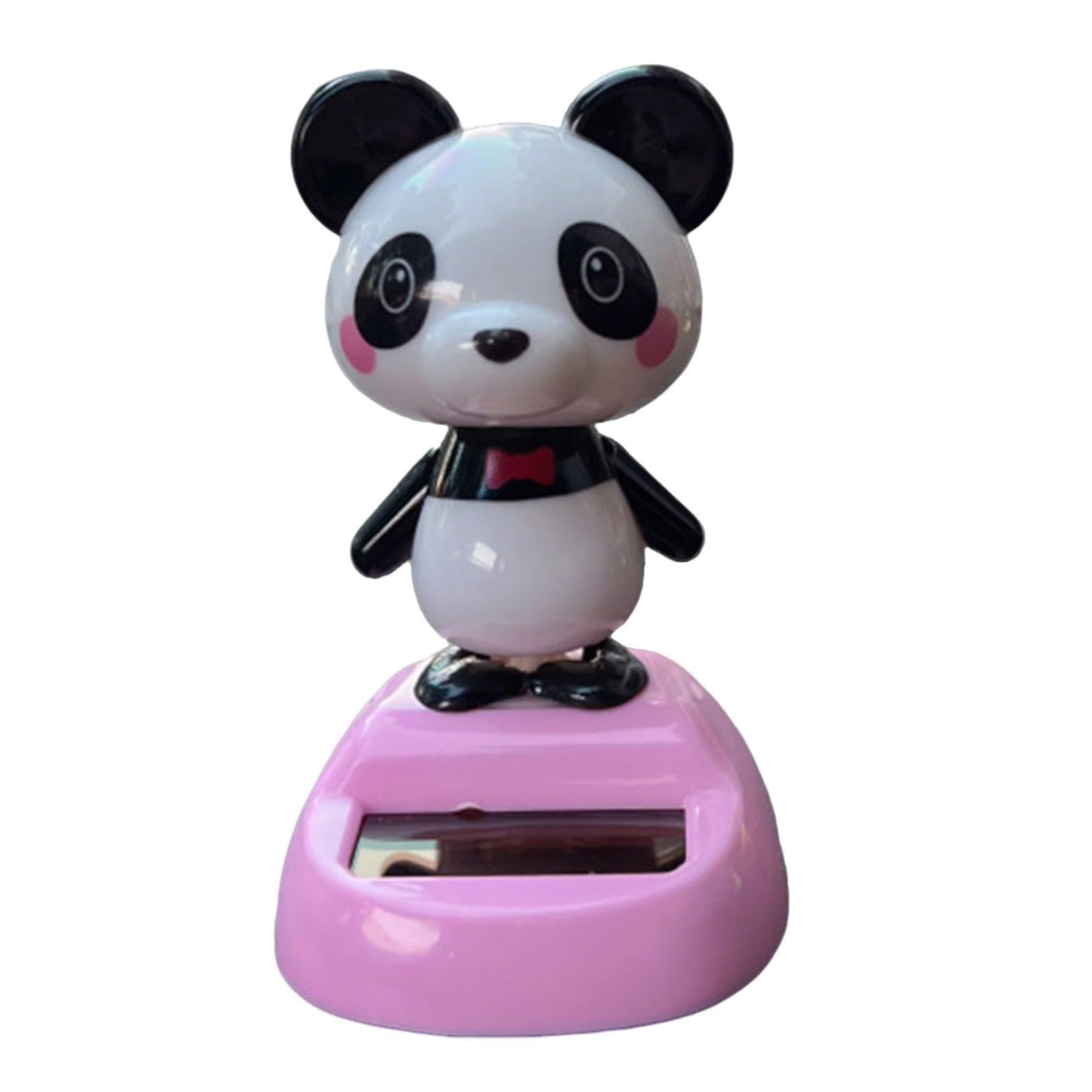 Muiltvoe Dashboard Ornament, Solar Shaking Head Panda Doll, Cute Shaking Car Ornaments for Truck, SUV, Tractor, Automobile, Home, Bookshelf, Balcony