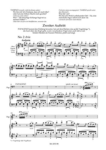 Die Zauberflöte KV 620 -Eine deutsche Oper in zwei Aufzügen-. Klavierauszug, Urtextausgabe