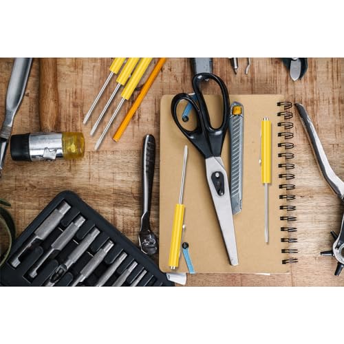 Image of 12 Pieces Pocket Screwdriver Mini Tops And magnetic pocket screwdriver with A Single Blade Head for Mechanical, Electrician (yellow)