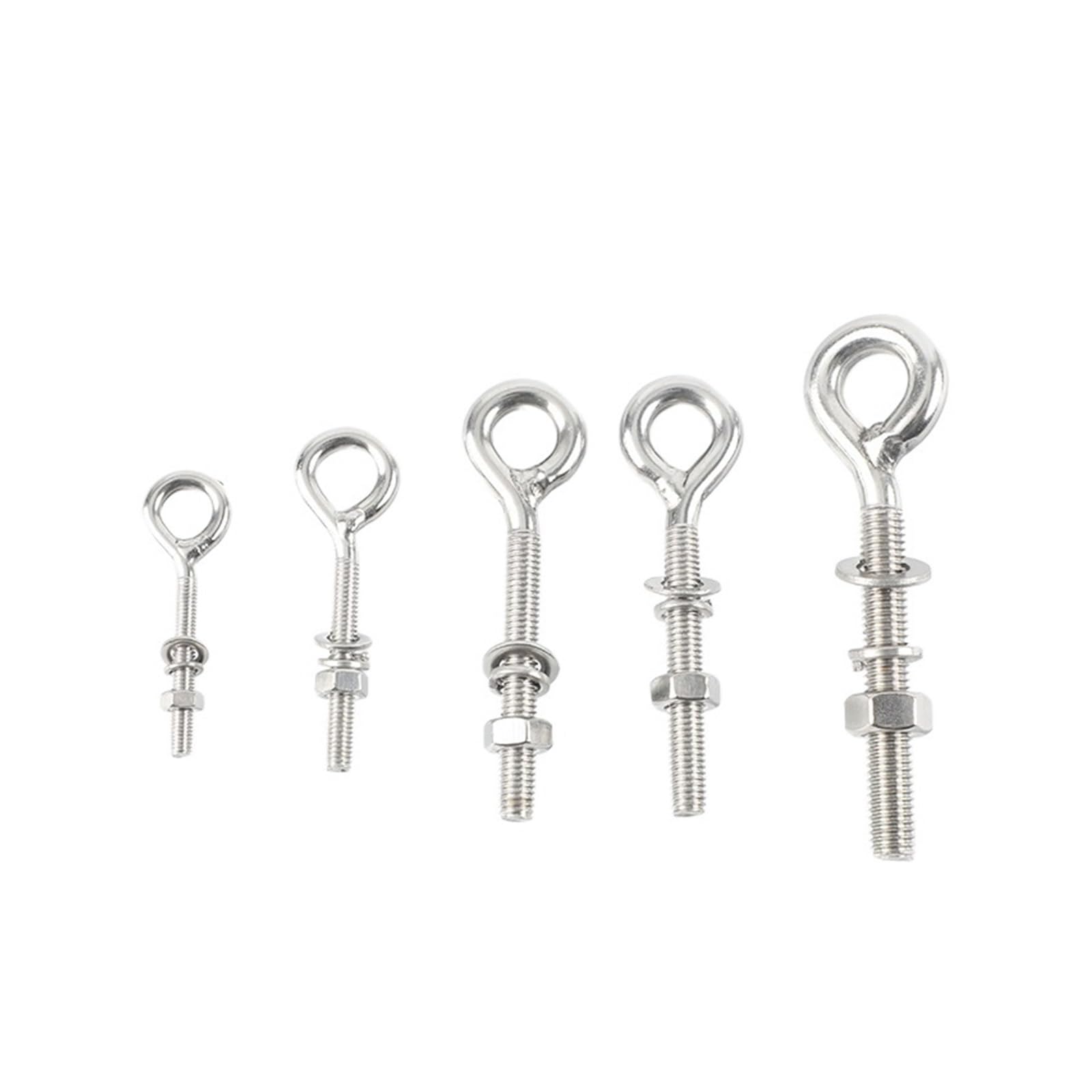 Golfari, ganci per golfari, Anello/gancio di sollevamento del bullone della vite dell'occhio di pecora dell'acciaio inossidabile 304 di M5/M6/M8/M10 con le rondelle dei dadi e il gancio chiuso della r