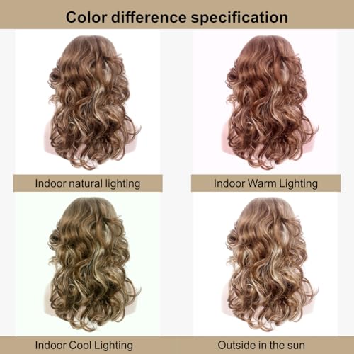 Image of 70s Brown Highlight Disco Wig Farrah Fawcett Wigs for Women Lady Natural Synthetic Full Wigs Vintage Cosplay Costume Hair Wig
