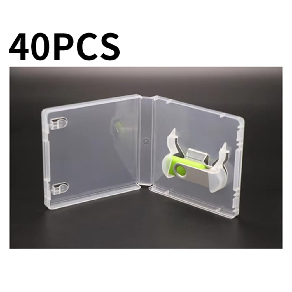 40 Unidades de Cajas Protectoras Transparentes para Unidades Flash USB, Estuche de Almacenamiento A Prueba de Polvo para Unidades de Memoria USB