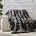 Anysay Faux Fur Throw Blanket, 1000GSM Fluffy Soft Bubble Blanket for Couch Bed, Cozy Plush Warm and Thick Blanket, Fuzzy Rabbit Throw for Living Room Bedroom 50''*60'' Tie-dye Grey