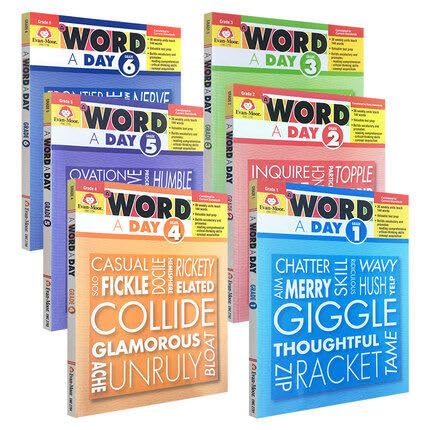 6Pcs Evan-Moor A Word A Day Grade 1 TE Evanmoor Children's Original English Exercise Book