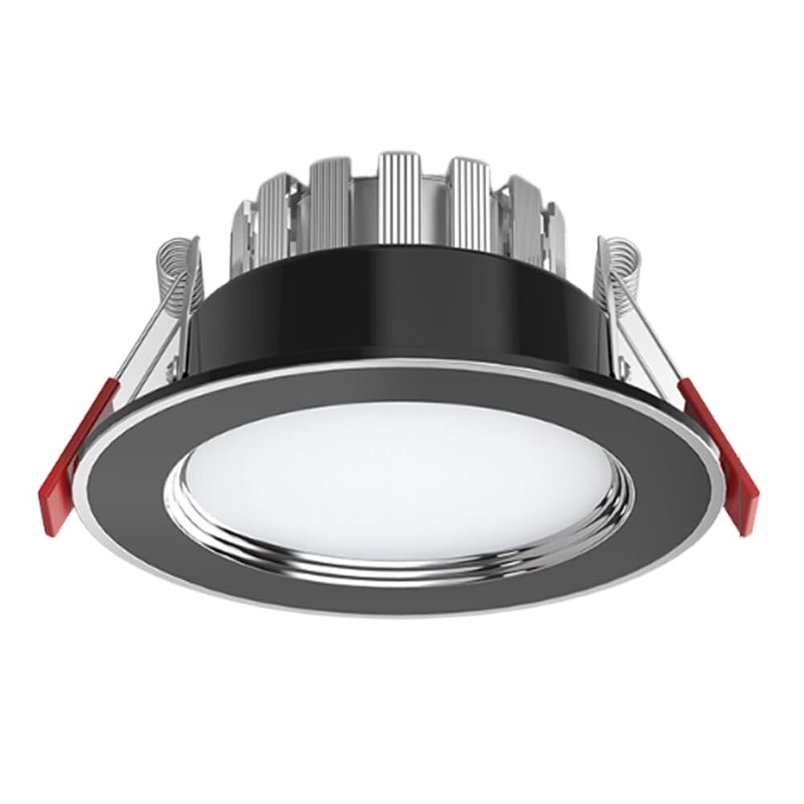 Ultra Thin Recessed Ceiling Light Baffle Trim 3000K 4000K 6000K Selectable Dimmable Daylight Retrofit Downlight Simple Retrofit No Flicker(Dark)