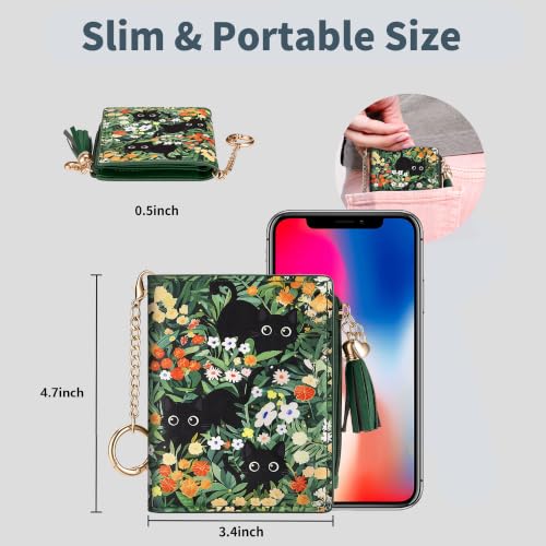 Image of Gostwo Small Wallets for Women, Stylish Womens Wallet with ID Window, Zippered Coin Pocket and Tassel. Cute RFID Wallet for Women, ideal for Teen Girls, Commuters, and Women for Daily Use