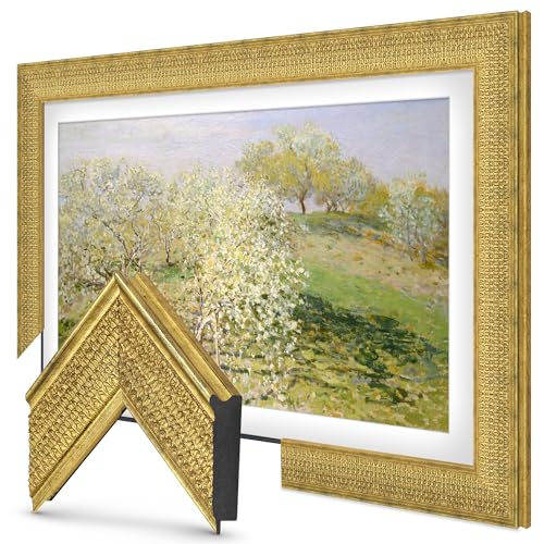 Gatsby Gold 3' Color Chip Premiere Deco TV Frame (32',43',50',55',65',75',85') Compatible ONLY with Samsung The Frame and Pro TVs (Fits 2021-2026, LS03A,LS03B,LS03C,LS03D,LS03FA,LS03FW)