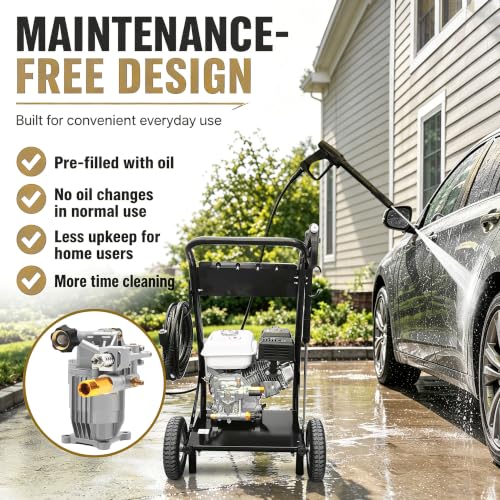 Image of 3000PSI Pressure Washer Pump 3 /4 inch Shaft, Horizontal Power Washer Pump | Replacement Power Washer Pumps for Power Washer, Compatible with Simpson, Dewalt, Westinghouse, Ryobi More Gas Washer
