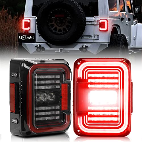 Image of DOT Approved LED Tail Lights Super Bright 20W Reverse Lights with EMC Compatible with Jeep Wrangler JK&JKU 2007-2017 Brake Reverse Light Rear Back Up Lights Daytime Running Lamps