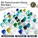 POPLAY 50 PCS Beautiful Player Marbles Bulk for Marble Games,Multiple Colors(1 Whistle for Free)