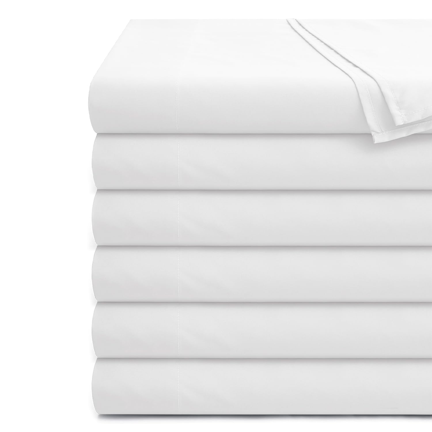 Hafaa Flat Sheet 100% Egyptian Cotton Bed Sheets 200 Thread Count Super Soft & Breathable Hotel Quality Bed Sheet - Wrinkle & Shrinkage Resistant (White, Super King 6 Pack) โ image 1