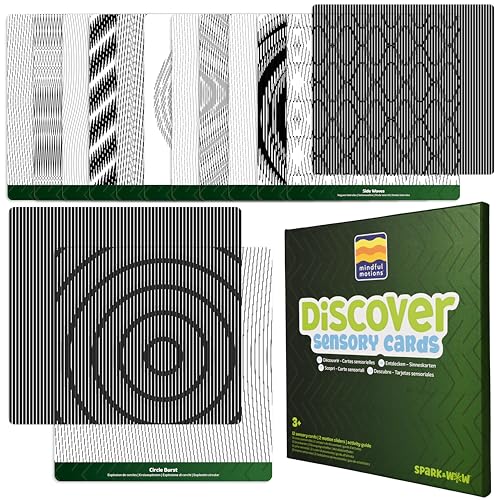 Mindful Motions Sensory Cards | Discover | 12 Dynamic Patterns | 2 Sliders | Calming Corner Items for Kids | Screen-Free Visual Sensory Toys