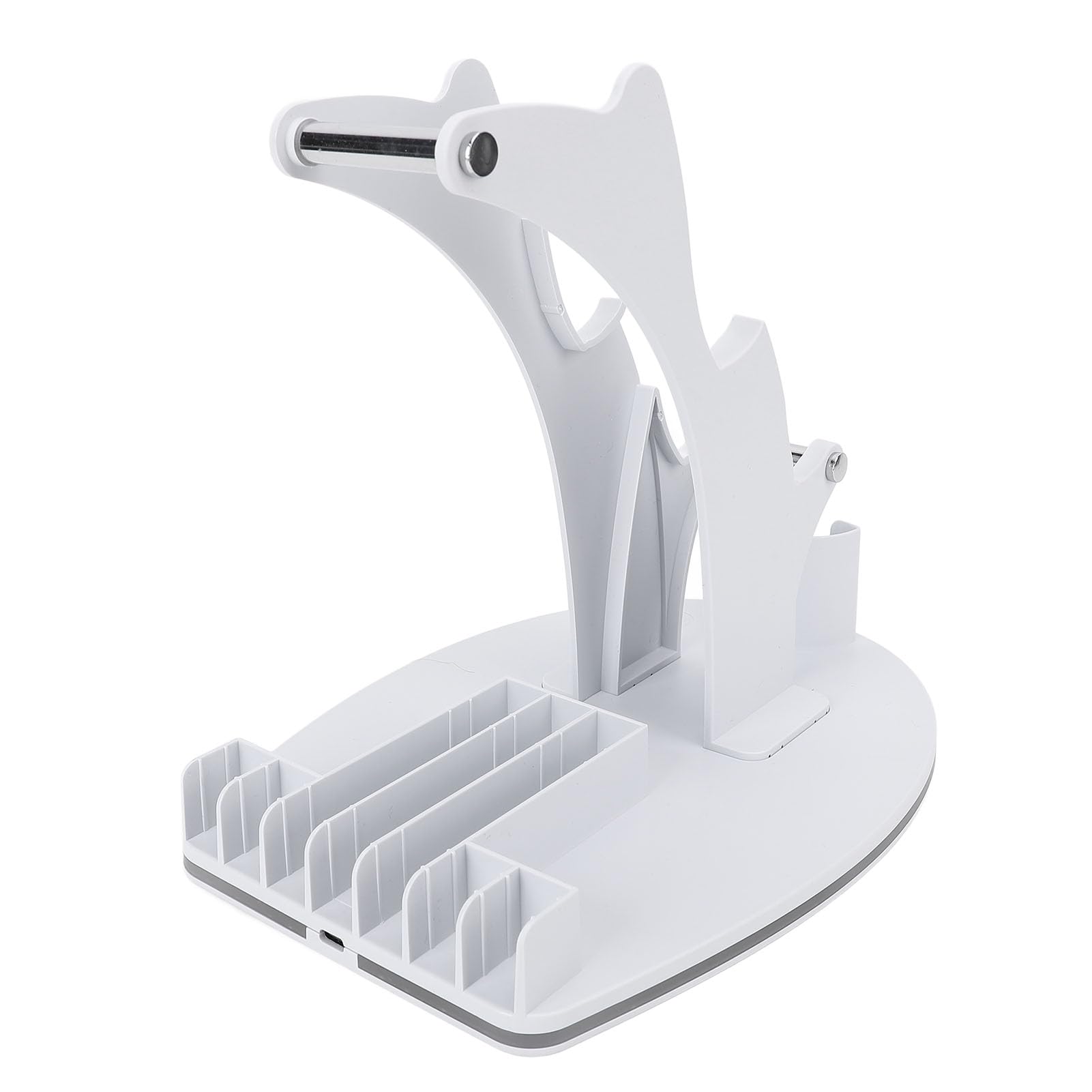 RGB Light Game Controller Ständer Kopfhörerhalter für 2, Organisierte und Bequeme Aufbewahrung, ABS-Material (White)