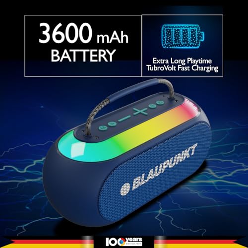 Image of Blaupunkt ATOMIK Kolors 35W Party Speaker Boombox | Powerful Loud & Clear Sound | EFF Voice Changer Wireless Karaoke Mic | Portable Carry Handle | Perfect Outdoor Sound Partner for Travel & Parties