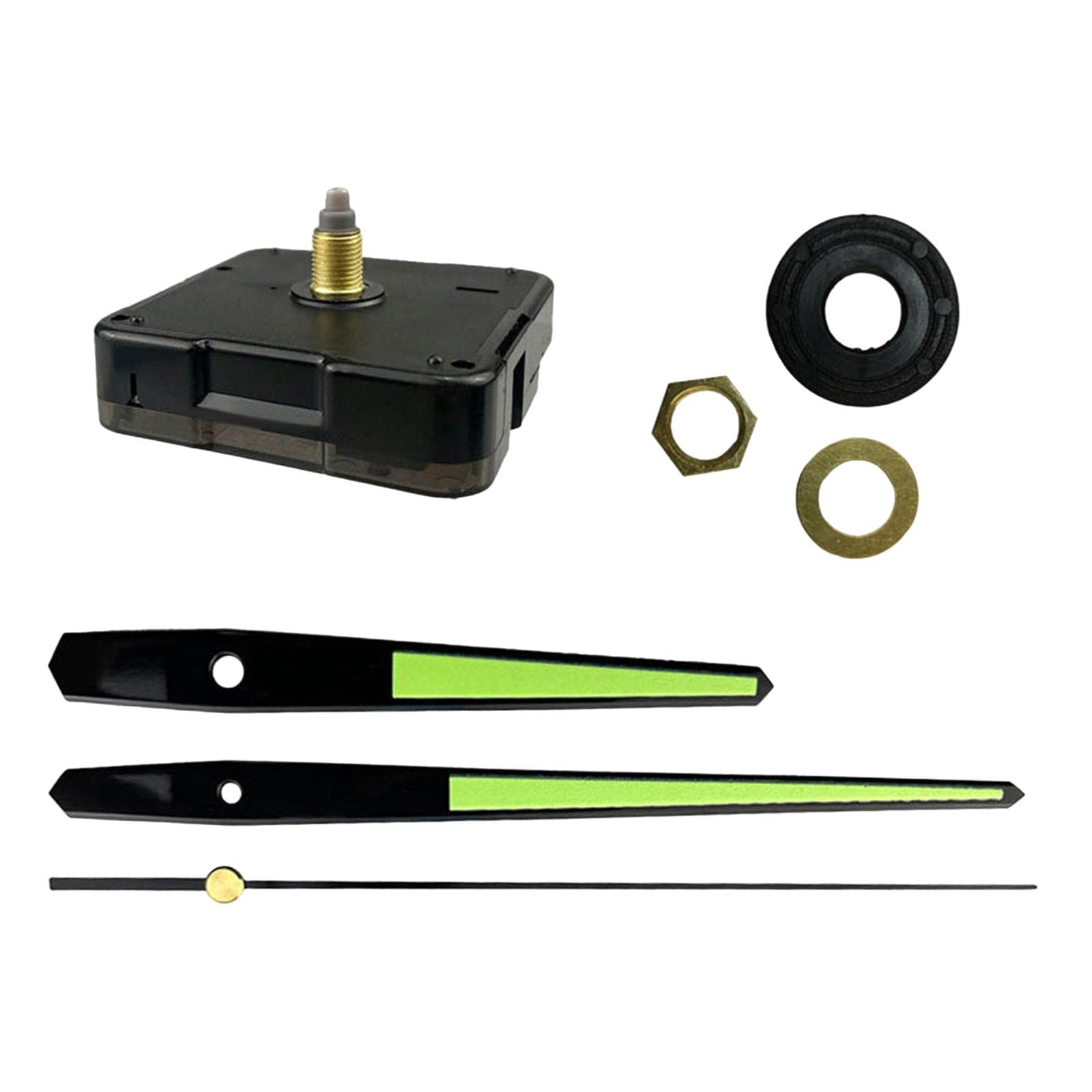 diy wall clock movement mechanism hands set 8mm thread non ticking fittings black second hand