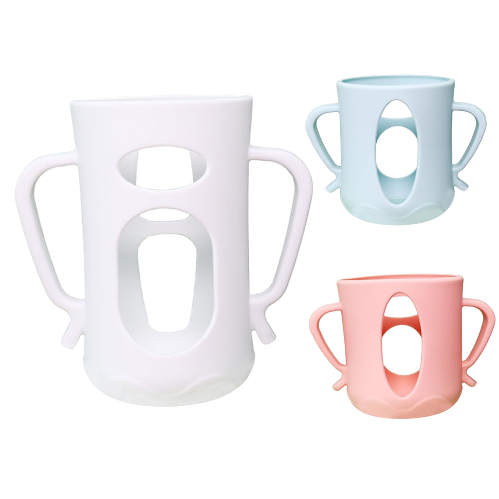 3PCS Silicone Sleeve for Pigeon Bottle, Heat Insulation Silicone Bottle Covers with Non Slip Handle for 240ml Wide-Mouthed Baby Bottles Traveling Pigeon