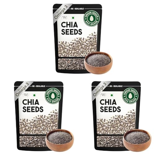Image of TWF Chia Seeds | 500g | AAA Grade Seeds for Eating | Natural Hydrator for Summers | For Weight Loss | Non GMO | Rich In Protein & Dietary Fibre | 100% Clean | Gluten Free Seeds for Smoothies, Oatmeal, Salads & Baking | Resealable Pack | Diet Snack | Unroasted | Unsalted | Highest Natural Potency