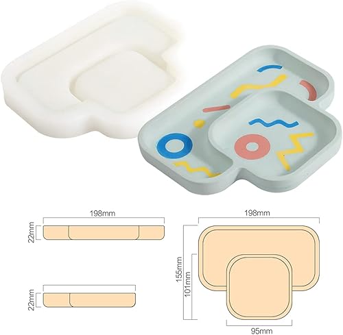 Miniatura 2 de Bandeja de hormigón Molde de silicona Herramienta decorativa creativa para el hogar para frutas Snack Plate Almacenamiento de joyas Pulsera