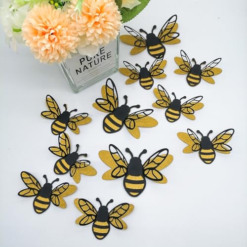 Vinilos decorativos 3D abeja glitter en PVC Achang miniatura 5