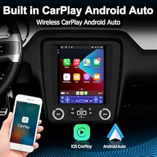 Android 13 Car Radio Compatible for Ford Mustang 2010-2014 Dual Screen Radio Upgrade,Wireless CarPlay Android Auto Head Unit Stereo Built-in DSP Bluetooth WiFi SWC MirrorLink [4G+64G]