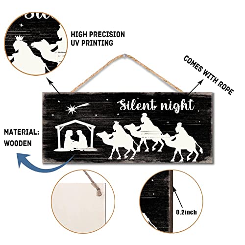 Décorations religieuses de Noël avec cette plaque en bois pour restaurant - 4