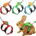 4 sets adjustable rabbit harness and leash set small animal cute waistcoat harness leash ferret harness guinea pig harness ferret leash with decorations for rabbit kitten puppy