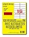 SECRETDRESSING ® - 100 planches A4 de 16 = 1600 étiquettes autocollantes papier adhésif blanc - 105 x 37 mm - code barre adressage mailing - (DP167) TVA DEDUCTIBLE