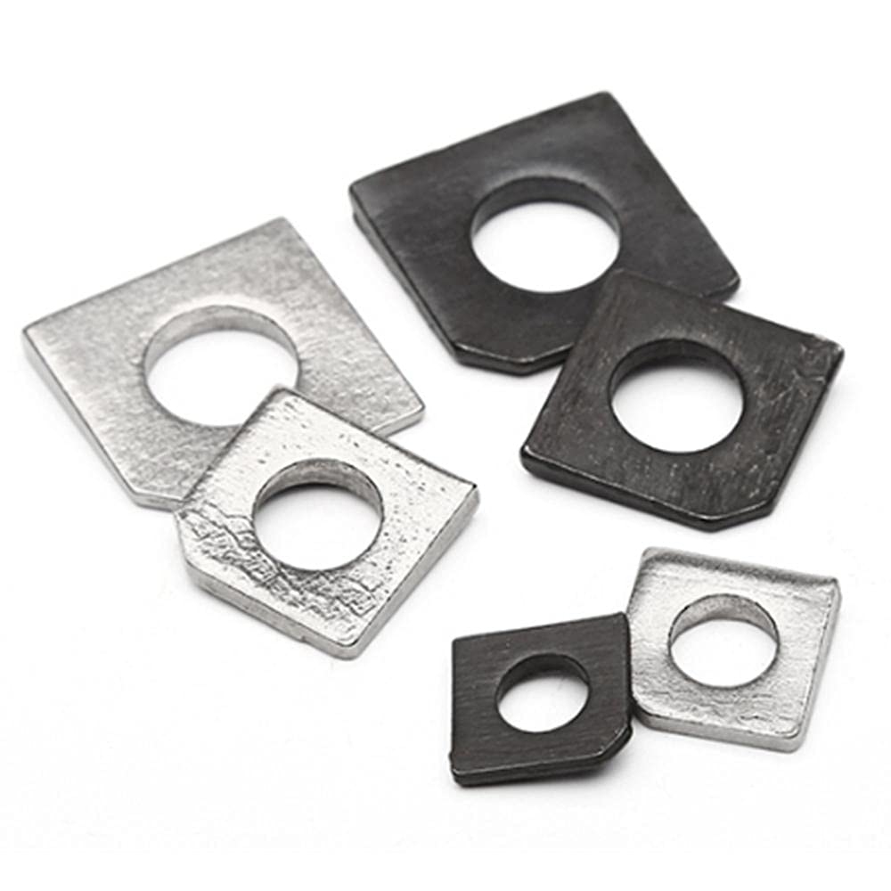 Abgeschrägte quadratische Unterlegscheiben, Quadratischer Humerus aus Edelstahl 304, ohne Unterlegscheibe, geschlitztes Stahlgeflecht, GB853(M12*5PCS Stainless Steel)