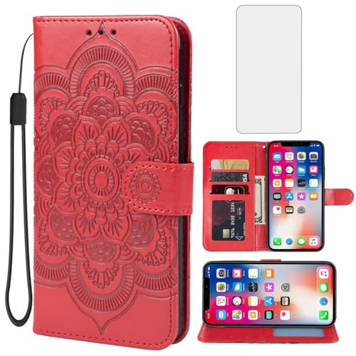 Bohefo Mandala Wallet Case with Screen Protector