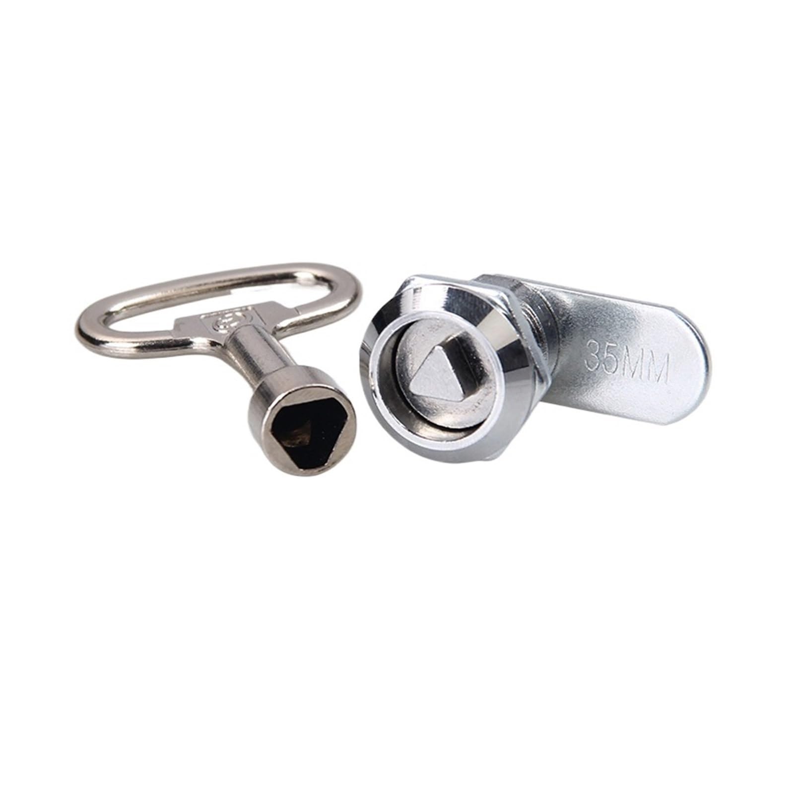 MS705-16/20 Zinc Alloy Cabinet Lock with Key, Small Triangle Cam Lock for Office Desk Letter Box(4Sets-16mm-with Key)