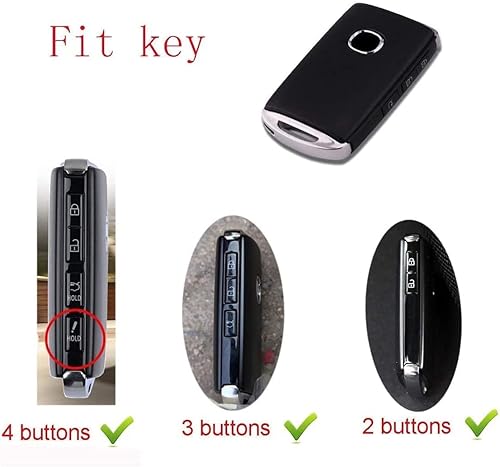 Miniatura 8 de Tukellen Funda de cuero para llavero de Mazda compatible con 3, 6, CX-5, CX-30, CX-9, 4 botones, control remoto inteligente, funda de piel