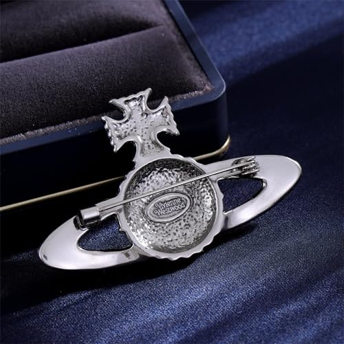 Image of Dreuyet Saturn Planet Brooch Pin for Women Ladies Dainty Rhinestone Star Lapel Pin Cubic Zirconia with Crystal Planet Brooch Fashion Dress Accessories Jewelry for Suit Clothing Jackets Badges
