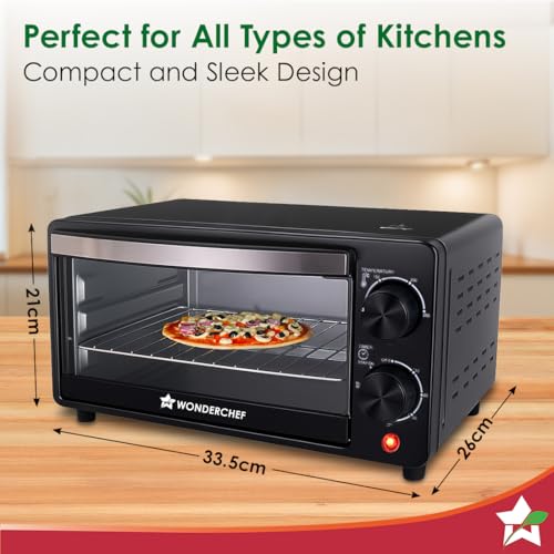 Image of Wonderchef Oven Toaster Griller (OTG) 10L | Black | 2 Years Warranty