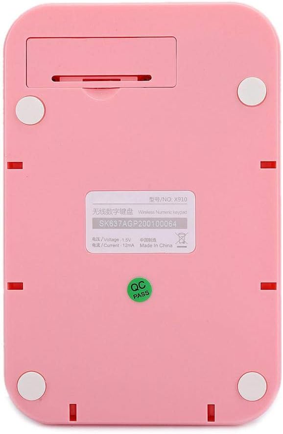 V BESTLIFE Wireless USB Numeric Keypad, Waterproof 18-Keys Pink Mini Number Pad, Vintage Colorful Round Cap Num Keyboard for Financial Accounting
