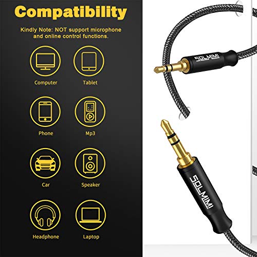 Cable auxiliar 3.5mm macho a macho 1.2 m nylon trenzado miniatura 4