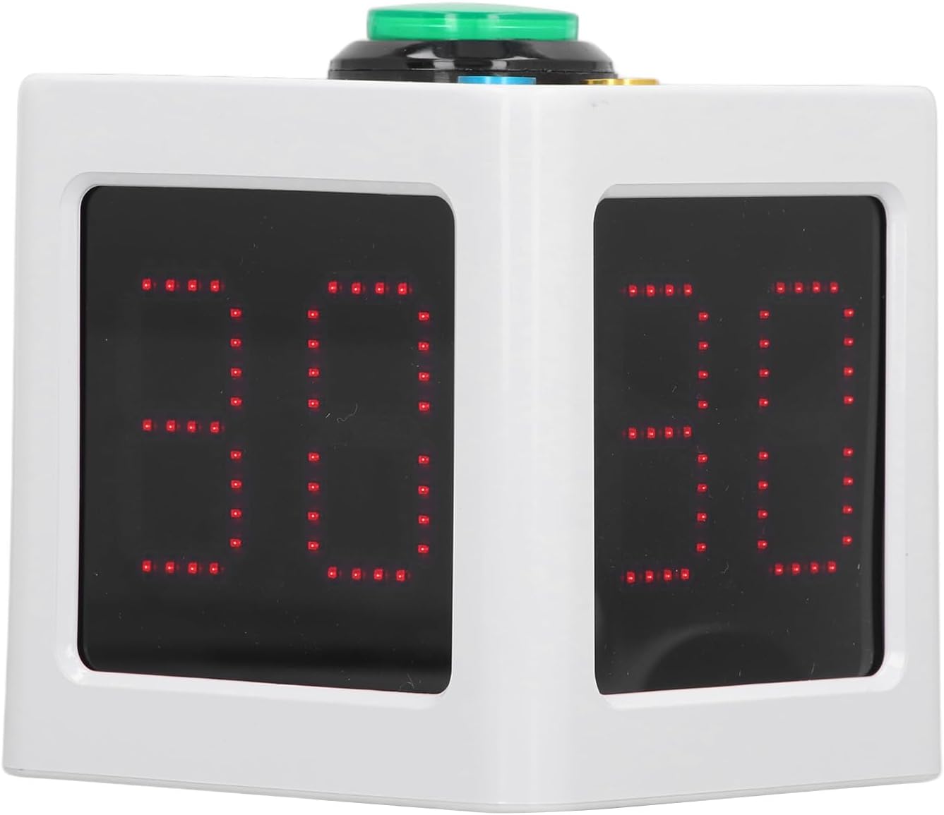 1.4 Inch White Rechargeable Cube Timer 4 Sided LED Digital Countdown Clock Stopwatch US Plug 100-240V for Recreational Games Study Meeting